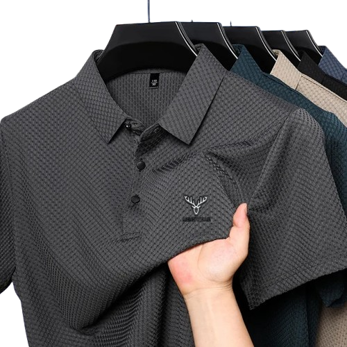 Luxury Textured Deer Logo Shirt – Premium Waffle Knit Summer Edition.