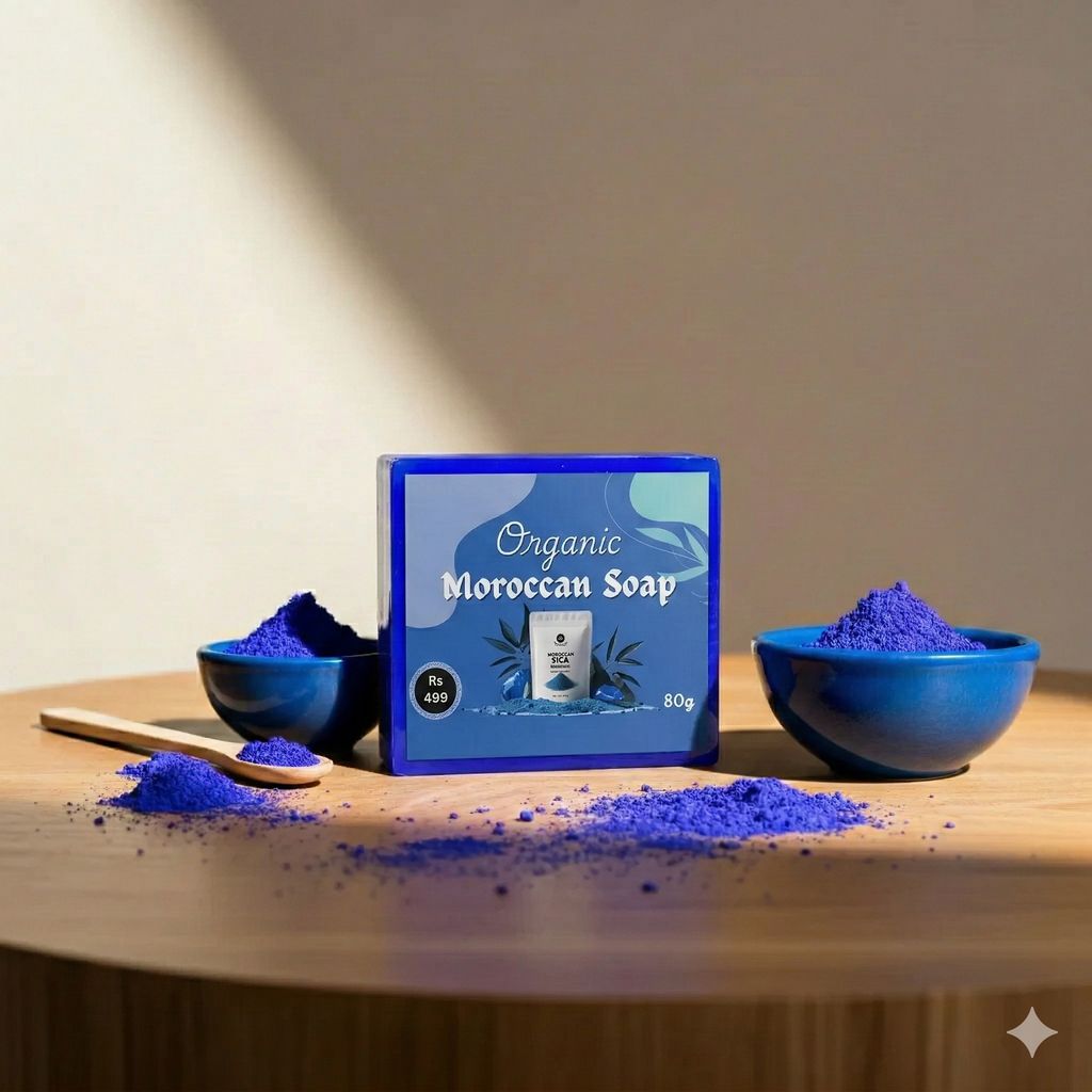 Organic Moroccan Soap – Traditional Skin Brightening & Deep Exfoliating Bar.