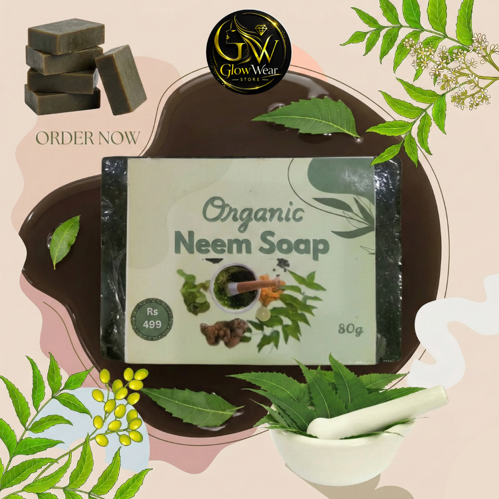 Organic Neem Soap for Acne & Glowing Skin - 80g | Glow Wear