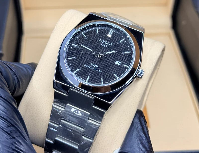 Tissot PRX Powermatic 80 – Luxury Waffle Dial Automatic Watch.