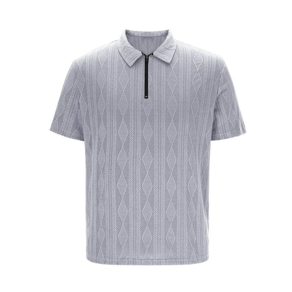 Luxury Half-Zip Textured Knit Polo – Lightweight Summer Essentials.