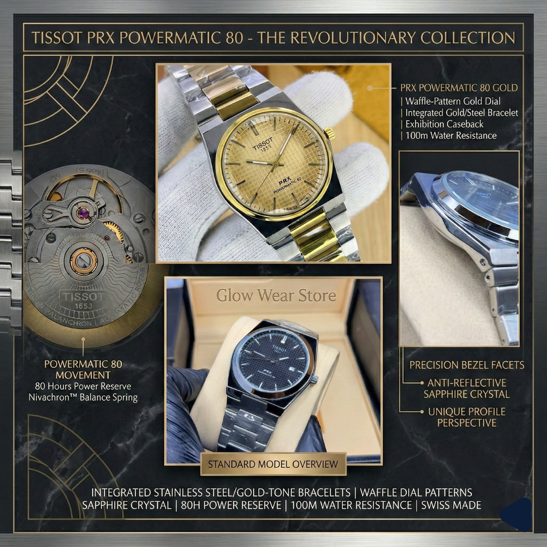Tissot PRX Powermatic 80 – Luxury Waffle Dial Automatic Watch.